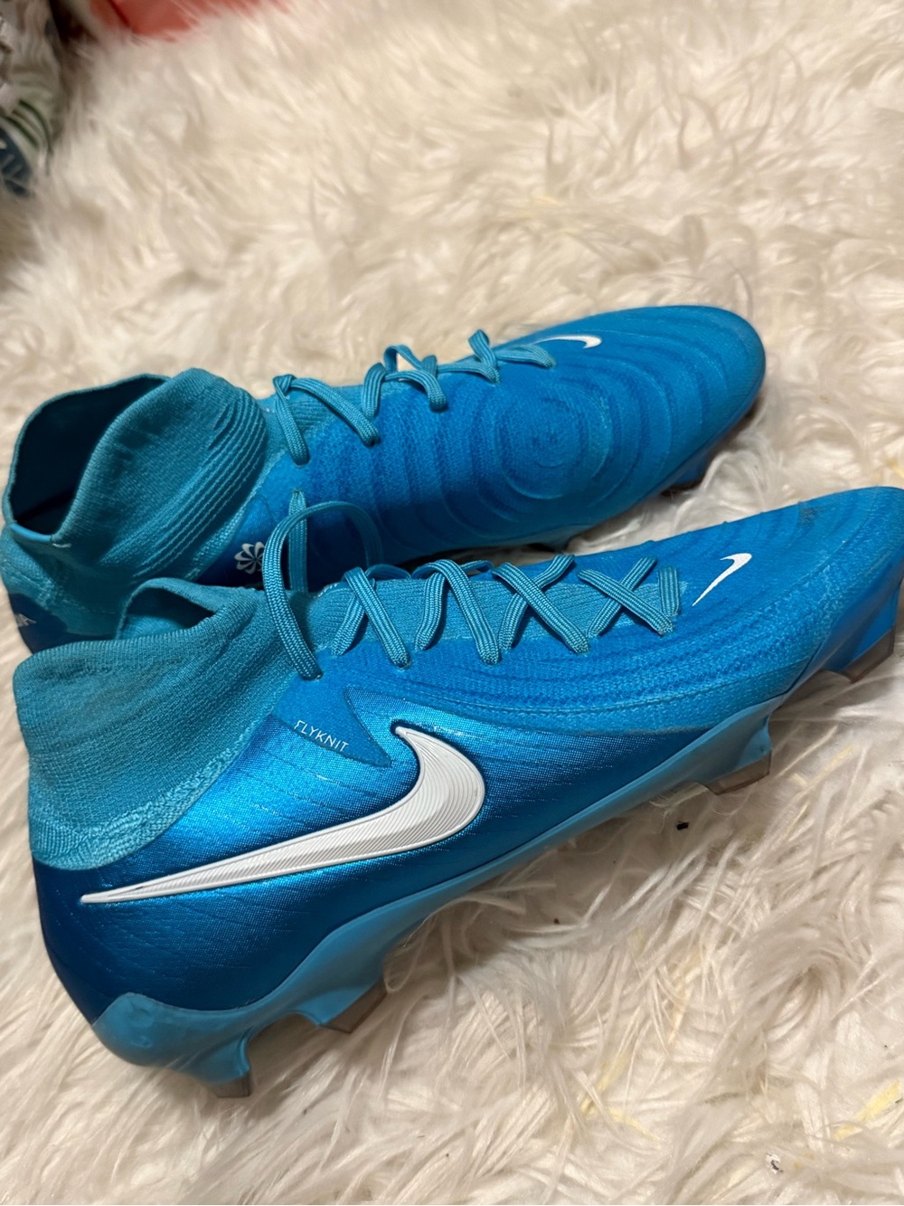 Nike Teal/Blue Flyknit Soccer Cleats Phantom Luna size 10 Men
